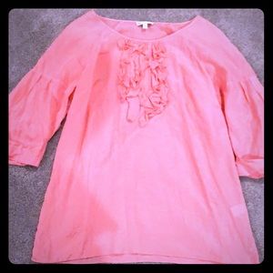 Pink ruffled dress top